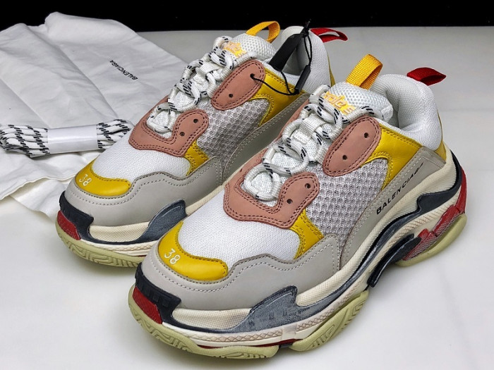 bl triple s cream yellow red 490672 w09o5 9035