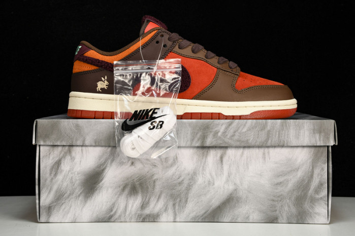 nike dunk low retro prm year of the rabbit light crimson fd4203-661