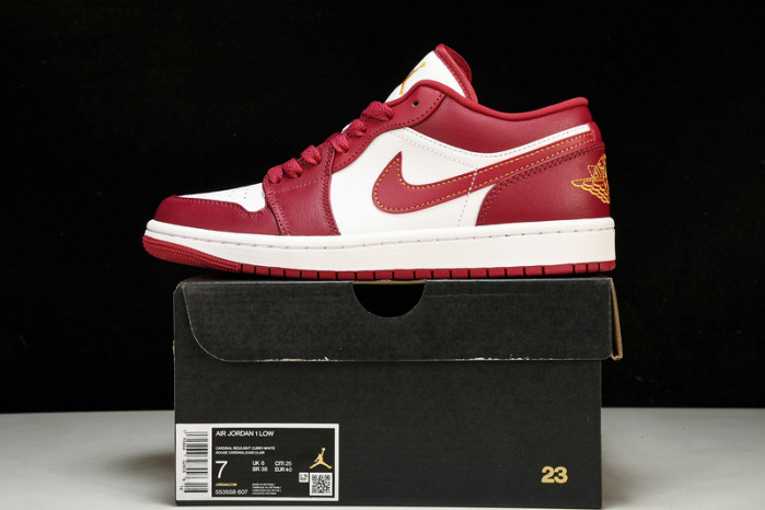 jordan 1 low cardinal red - 553558-607