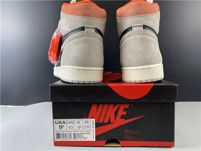 WellDesigned Jordan1 Retro Neutral Grey Hyper Crimson 555088- 3773