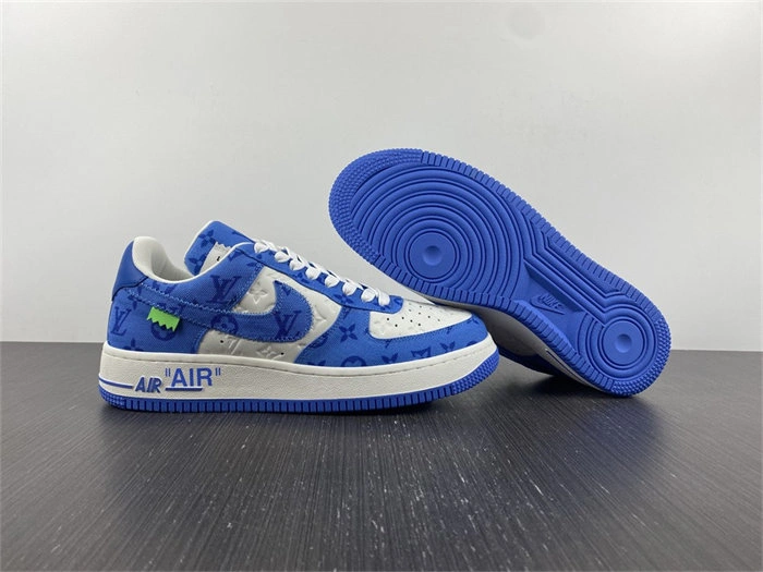 LV Nike Air Force 1 Low By Virgil Abloh White Royal Effortless 5147