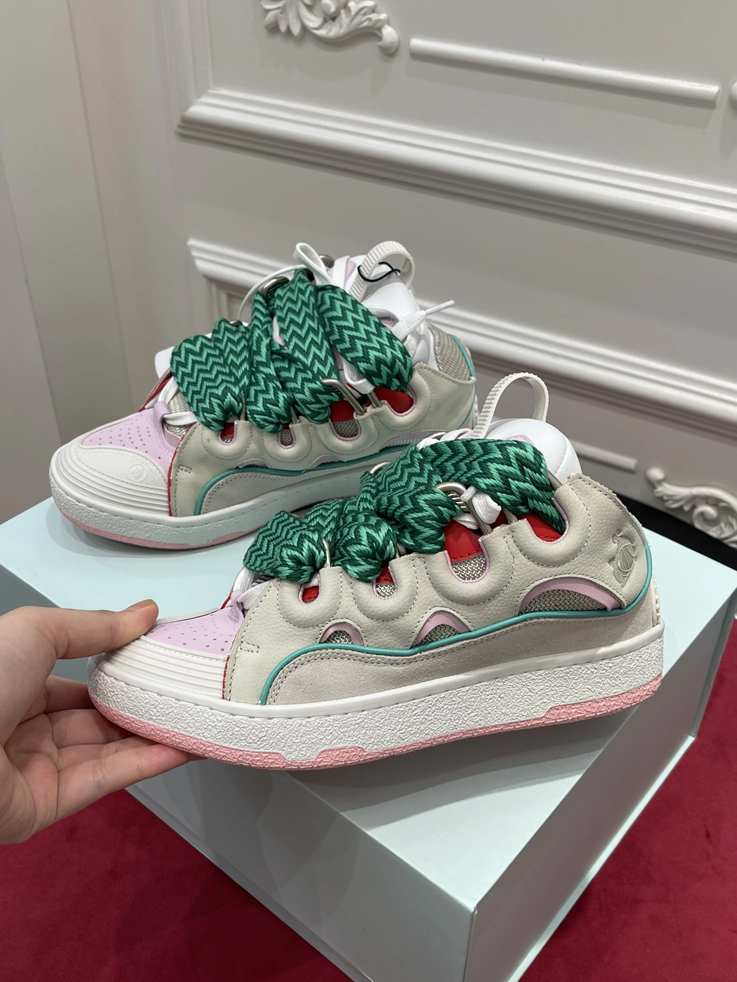 Lanvon Curb SneakerBeige Pink FM-SKRK11-DALL-P Practical 843