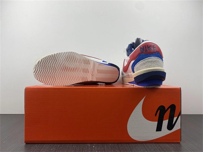 Nike Cortez 4.0 Sacai White University Red Blue Cozy 5219